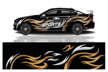 Fototapeta premium Car decal wrap design vector