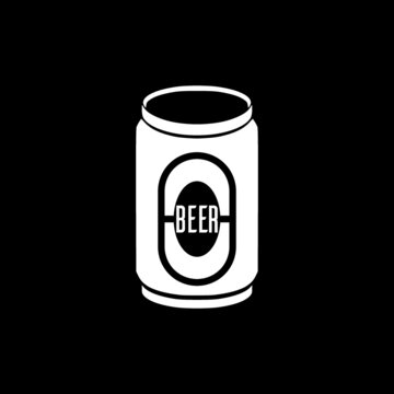 Beer can icon isolated on dark background 