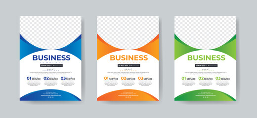 Creative Business Flyer Template Design, Vector Flyer Template Design 3 color Accents