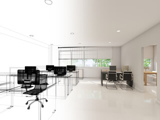 3d rendering of interior office