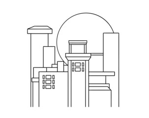 illustration of a building black lines sketch 