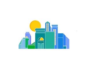 abstract city skyline building logo 