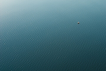 Cyan water with small ripples.