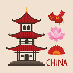 Fototapeta premium icons china culture
