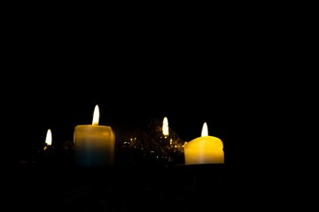 Candles burning in the dark. Slovakia