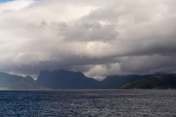view of the Vesteralen Islands and the Tjeldsund Strait in northern Norway