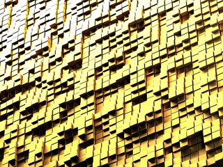 Luxury golden background. Gold glossy cubes array