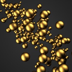 Golden polish spheres ballc design background