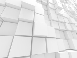 White cubes structure. Abstract futuristic background.