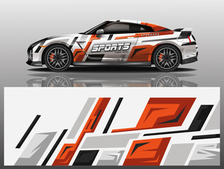 Car decal wrap design vector