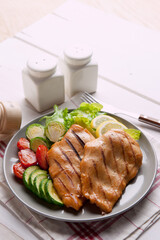 Delicious chicken breast salad dish