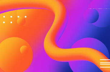 Colourful geometric background. Fluid shapes composition.