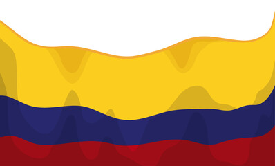 Banner with Colombian flag in cartoon style, Vector illustration