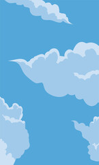 Vertical design with sky and clouds view, Vector illustration