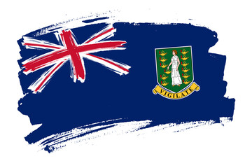 Flag of the British Virgin Islands, British Overseas Territory. Banner brush concept. Horizontal vector Illustration isolated on white background.  
