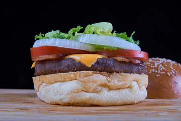 burgers dinner many flavor meat bread and sauce