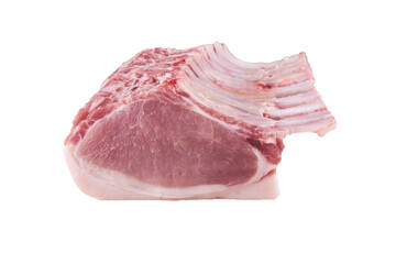 pork raw meat white background 