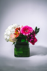 Fresh Floral Arrangement with Hydrangeas and Gerbera Daisies 