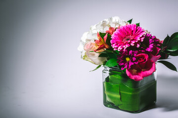 Fresh Floral Arrangement with Hydrangeas and Gerbera Daisies 