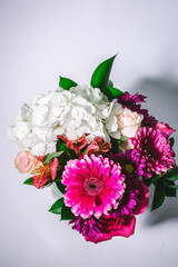 Fresh Floral Arrangement with Hydrangeas and Gerbera Daisies 