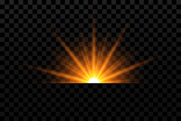 A set of light effects, golden stars, glittering particles.