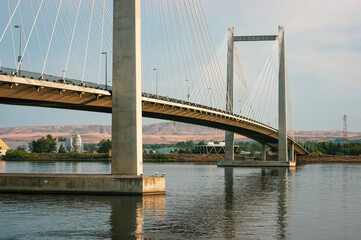 Cable bridge over Columbia river in Washington State