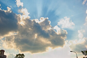 Chmura, niebo, słońce . Cloud, sky, sun 