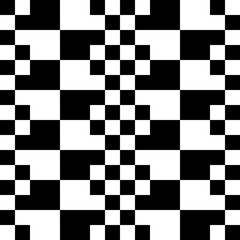 Black and white checker break board. Vector sample with checkered ornament.