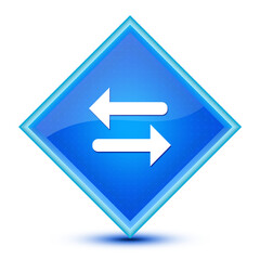 Transfer arrow icon isolated on special blue diamond button illustration
