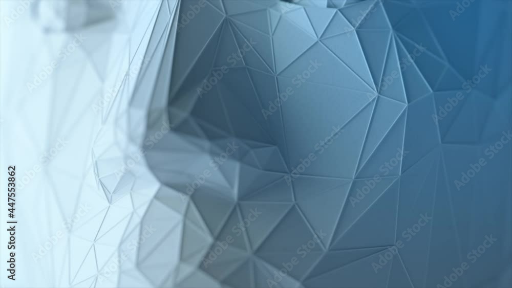 Poster creates a polygonal digital human face. increase polygons and quality. seamless loop 3d animation