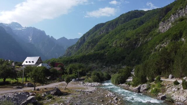 Beautiful Theth Valley, Thethi in the Albanian Alps of Albania