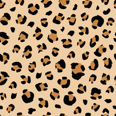 Seamless animal pattern with leopard dots. Creative wild texture for fabric, wrapping. Vector illustration