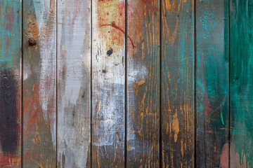 Colorful painted wood wall - texture or background