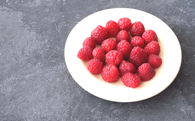 Raspberries on the table