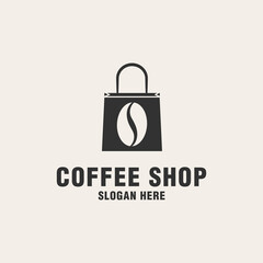 Coffee shop logo template on monogram style