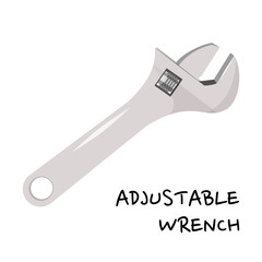 Adjustable wrench vector illustration. Hand tool for repair isolated on white background.