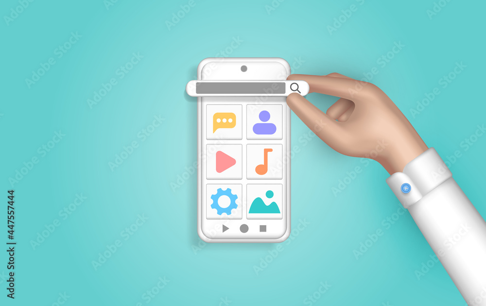 Poster hand creates a custom design for a mobile application, ui ux design. design concept for web designer