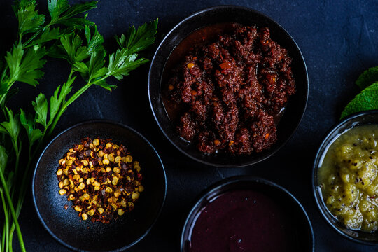 Traditional georgian cooking concept with spices