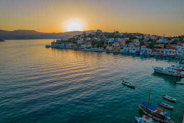 Obraz premium Kastellorizo under sunset colours