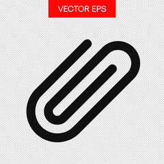Paperclip icon. Simple line paperclip vector icon or symbol. 