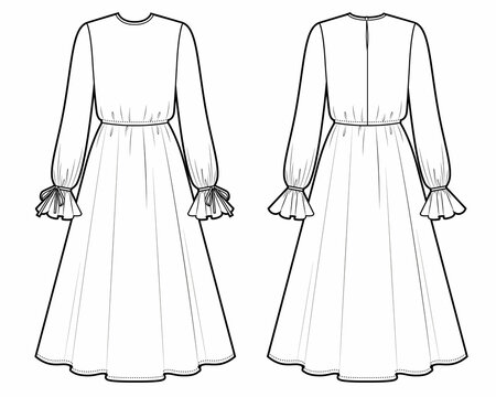 Dress outline sketch cheap