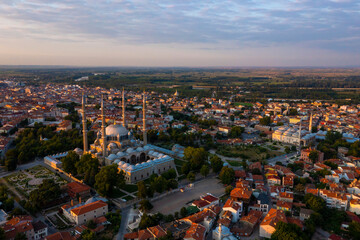 Selimiye Mosque exterior view in Edirne City of Turkey. Edirne was capital of Ottoman Empire.