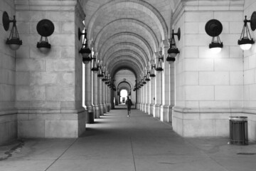 corridor with columns - 447561431