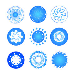 Abstract circle template, the color blue