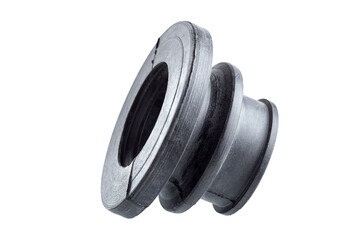 inner CV joint boots black rubber flexible cover to protect against dust and moisture car spare parts axle boots isolated on white background.