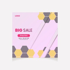  Pink Color Social Media Background Template