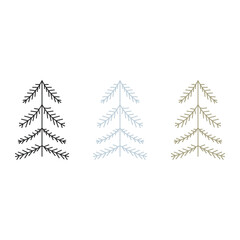 Set of hand drawn firtrees. Vector grunge style icons collection