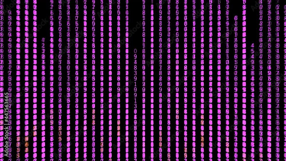 Poster rain of numbers in computer. motion. beautiful hacker background with lines of changing numbers. mat