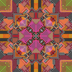 Creative bright abstract drawing with figures.