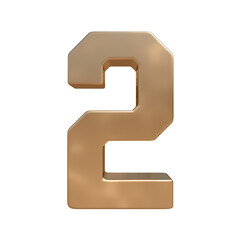 2 golden bold letters isolated on white 3d-illustration